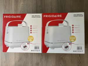 Farmers Home Frigidaire Mini Personal Fridge Cooler Holds 6 Cans. (2 To BE Given Away)