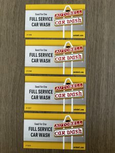 Full Service Car Wash. (4) To Be Given Away